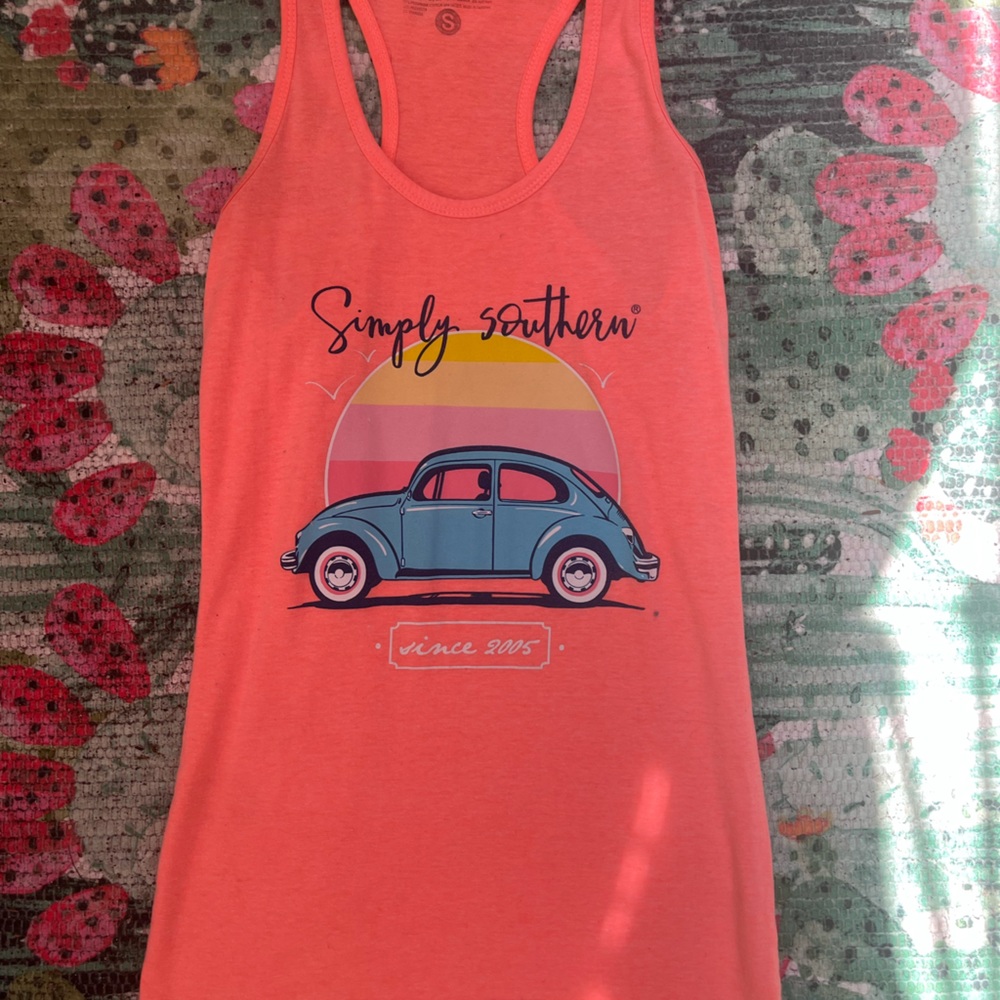 Simply Southern Women’s size small peach/pink color racer back tank NWOT